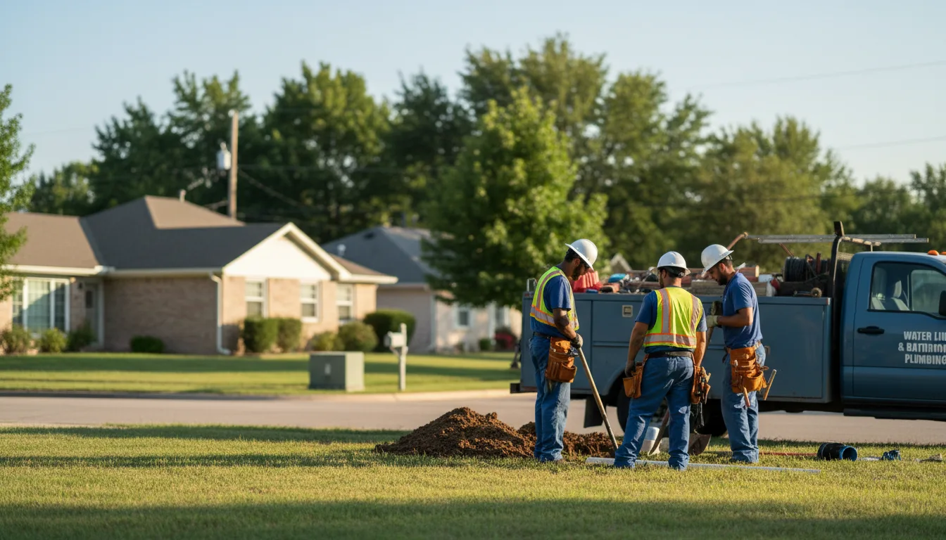 Residential water line and bathroom plumbing service in Doole, TX